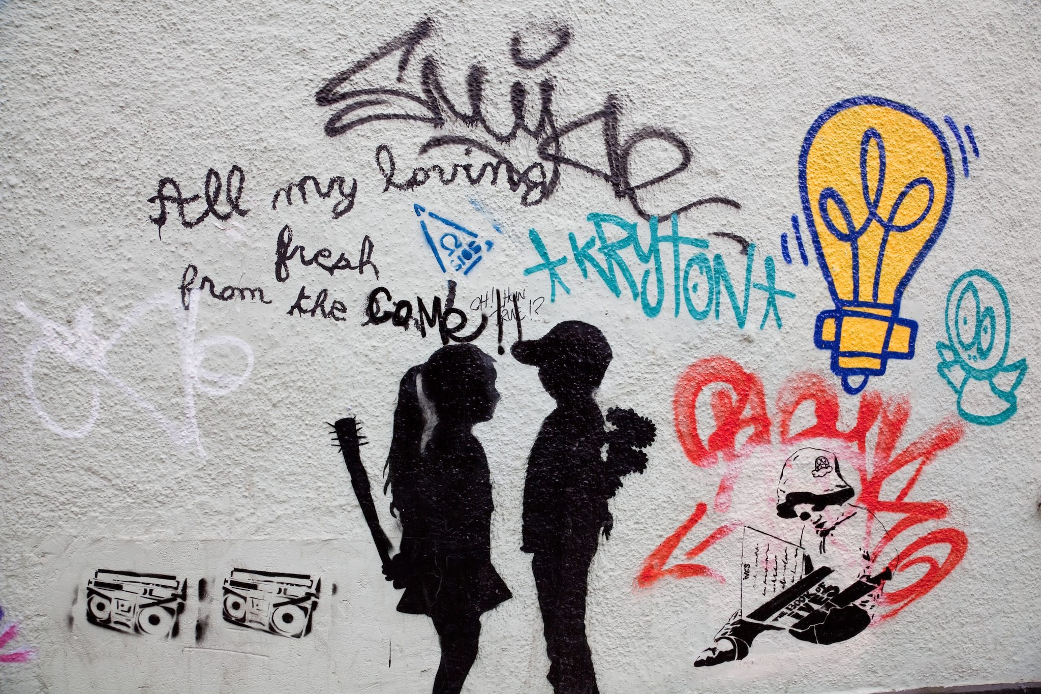 Graffiti di strada nel centro di Bristol