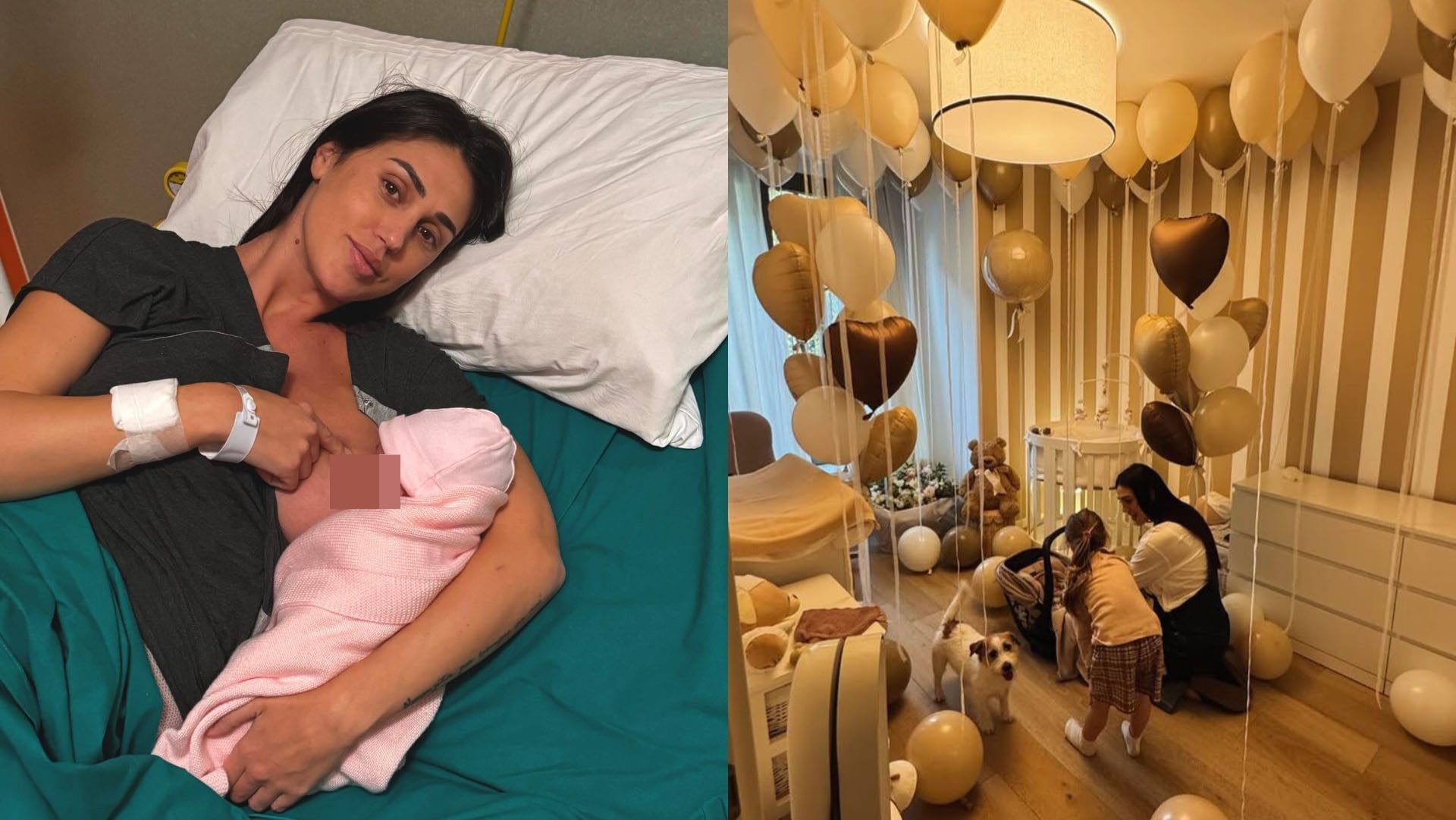 Cecilia e Ignazio tornano a casa con Clara Isabel: la festa di benvenuto con palloncini e cuori