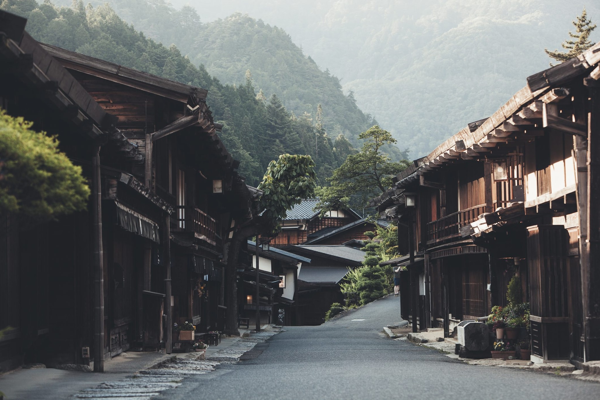 Villaggio giapponese con case Ryokan