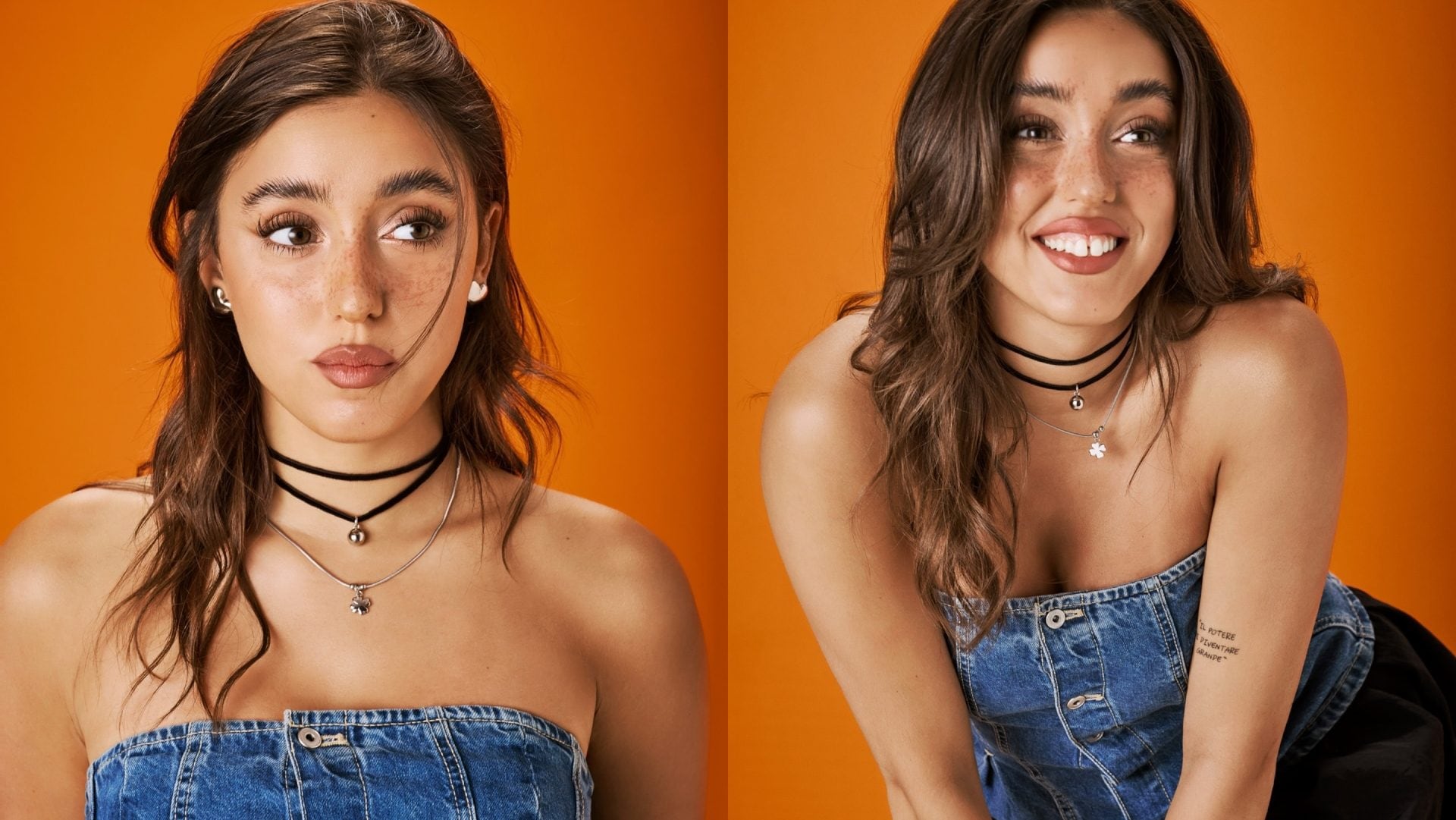 Giulia Stabile è una fashion icon: prove da modella con minigonna a palloncino e lentiggini in vista