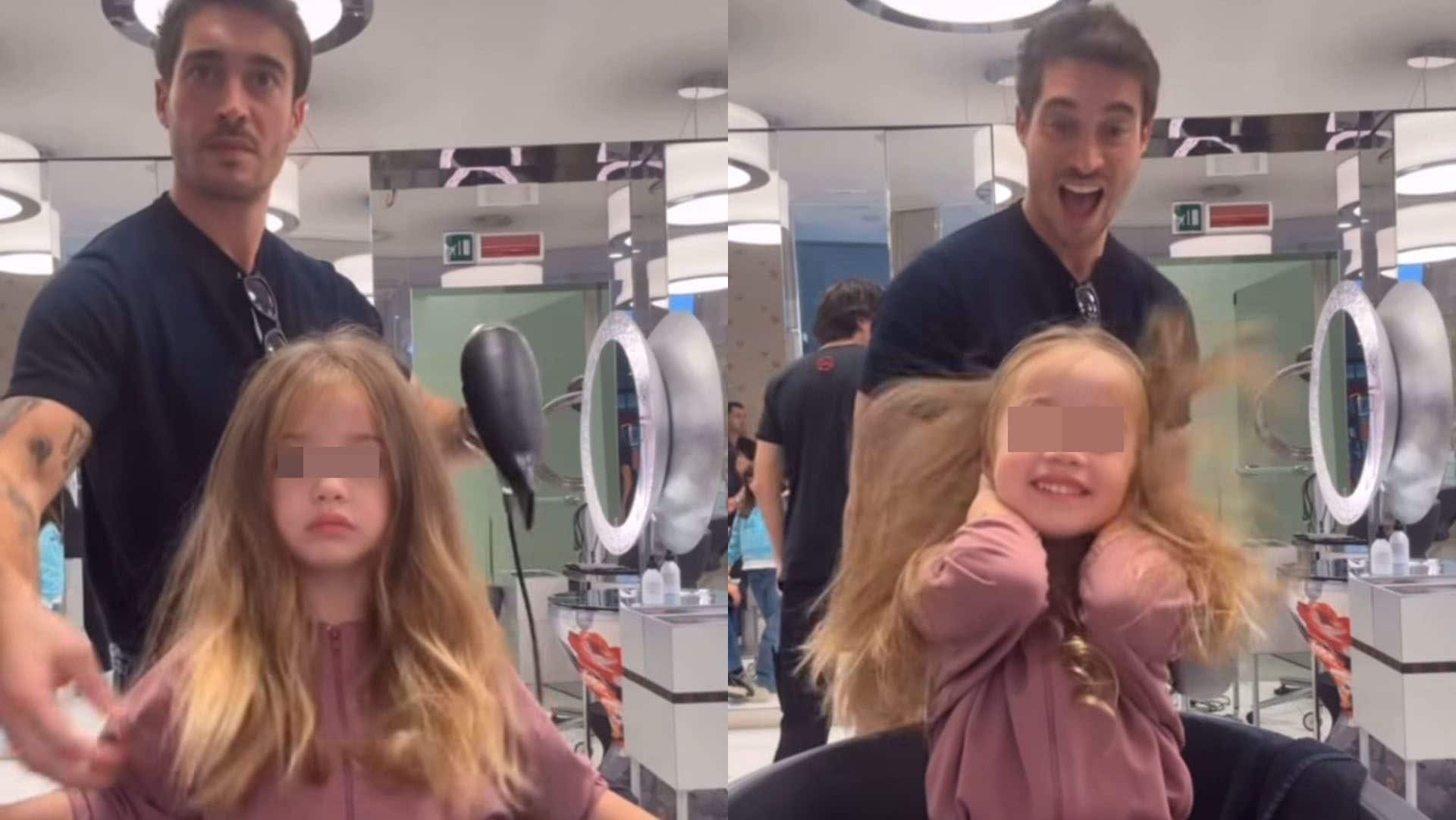 Luna Marì ha un parrucchiere "personale": è papà Antonino che le cura i capelli lunghi e biondi