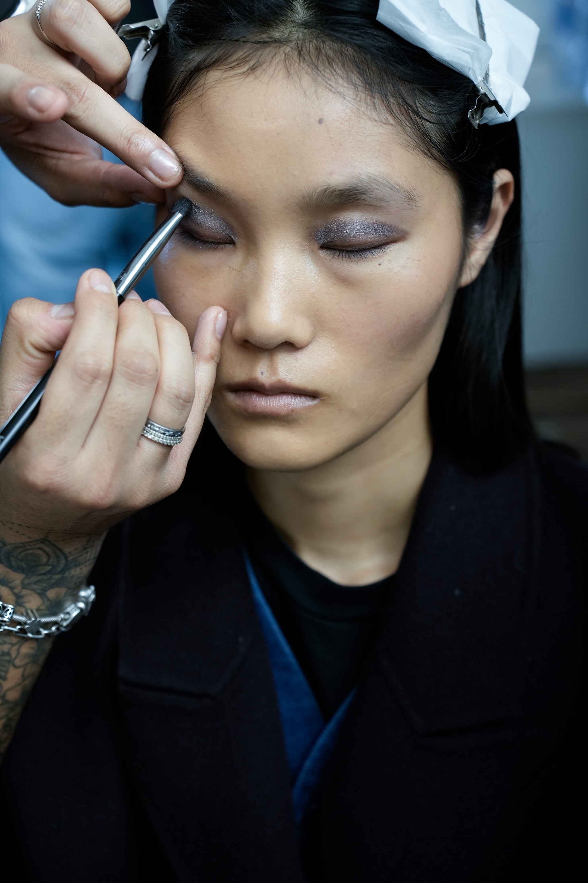 Ombretto colorato sulla passerella Roberto Cavalli