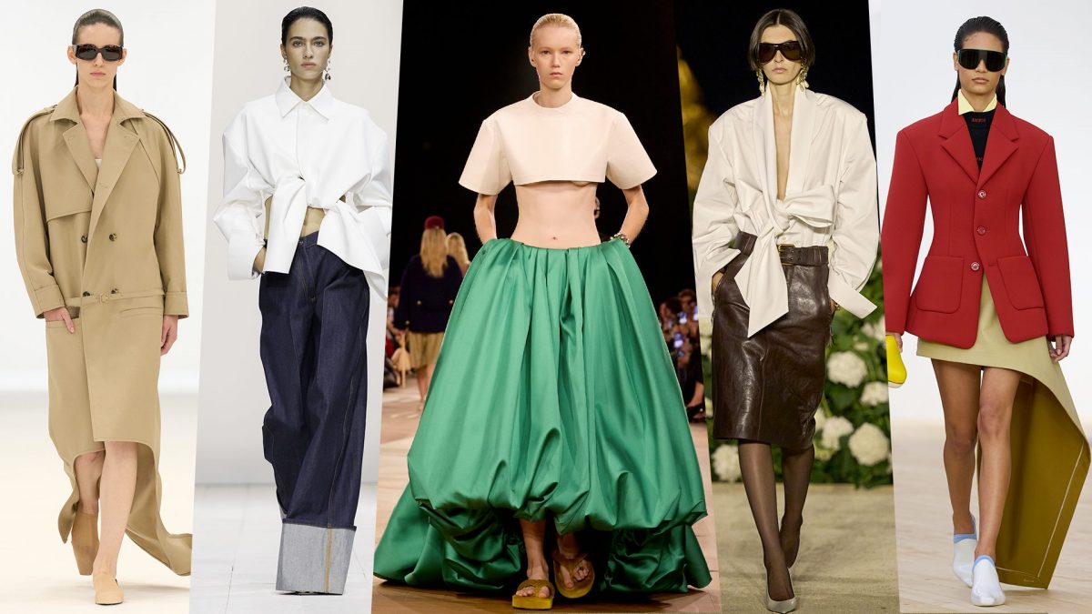 da sinistra Courreges, Givenchy, Balenciaga, Saint Laurent, Loewe