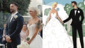 Le bomboniere di Veronica Peparini e Andreas Muller: ritratti personalizzati degli invitati