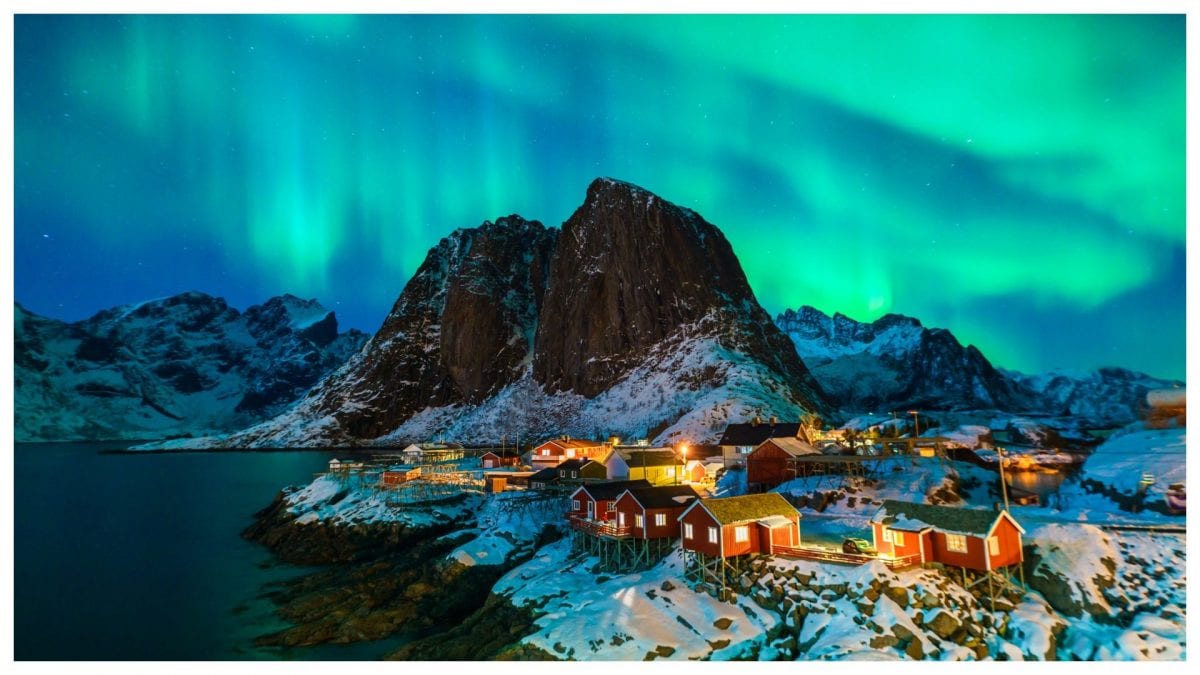 L’aurora boreale nelle Isole Lofoten, Norvegia