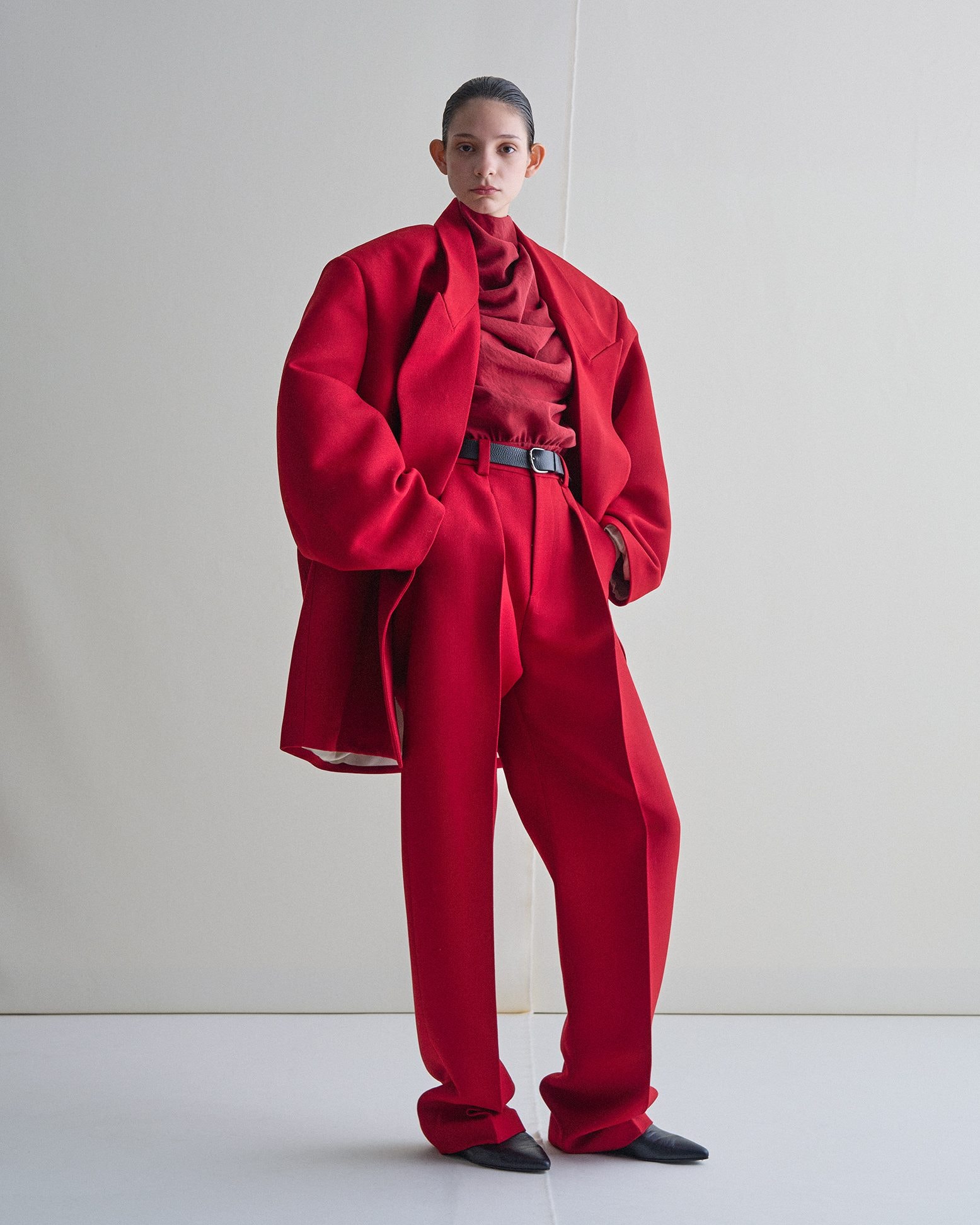 Un look della collezione Autunno/Inverno 25–26 di Calcaterra