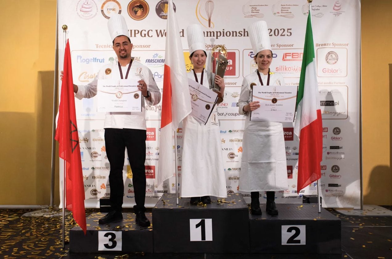 Il podio del Campionato da sinistra Simon Loutid, Aya Okada e Milena Russo