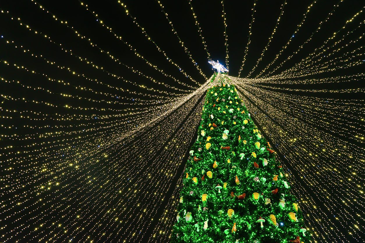 Luci a cascata albero di Natale