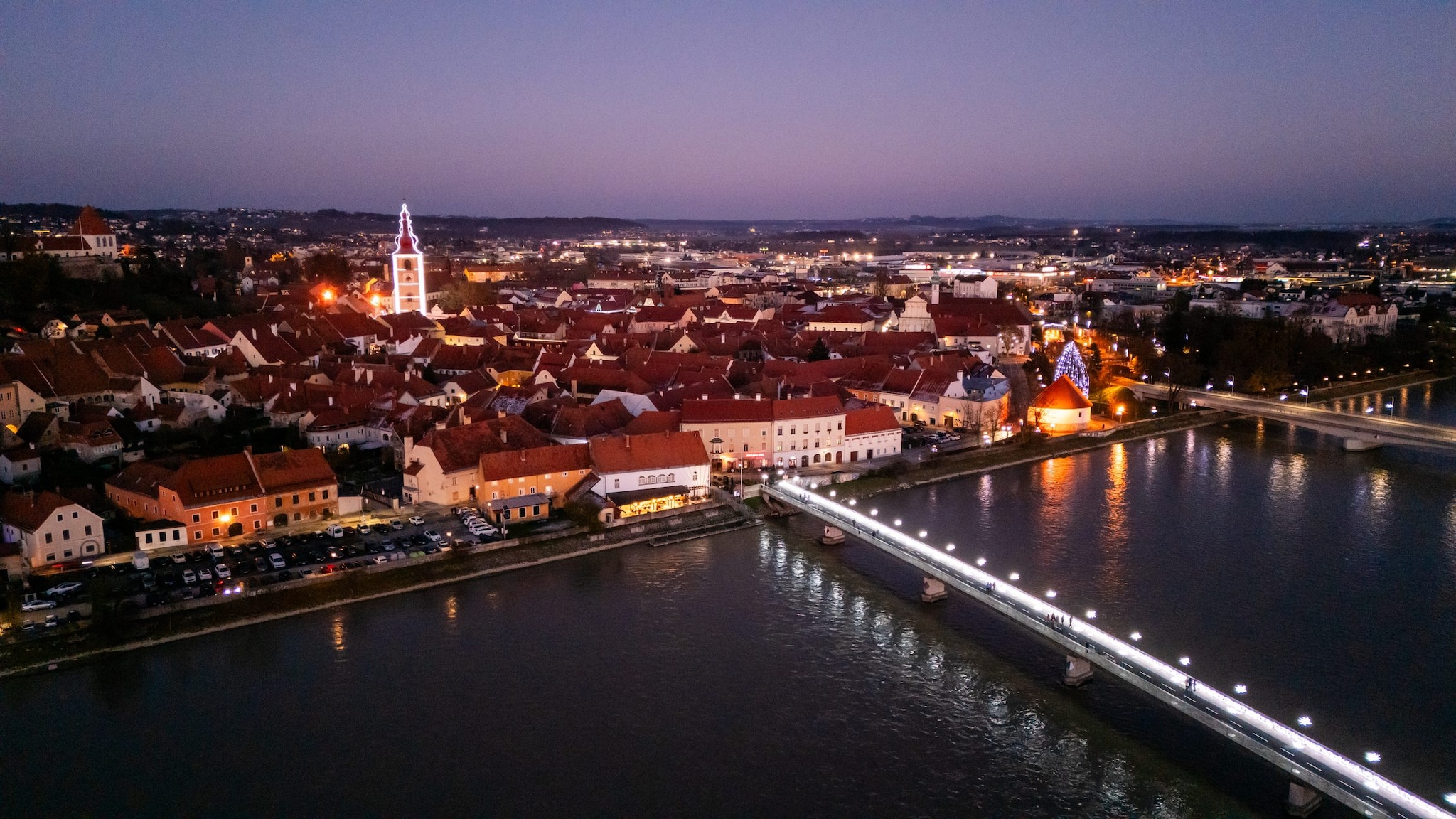 Ptuj di notte, Slovenia