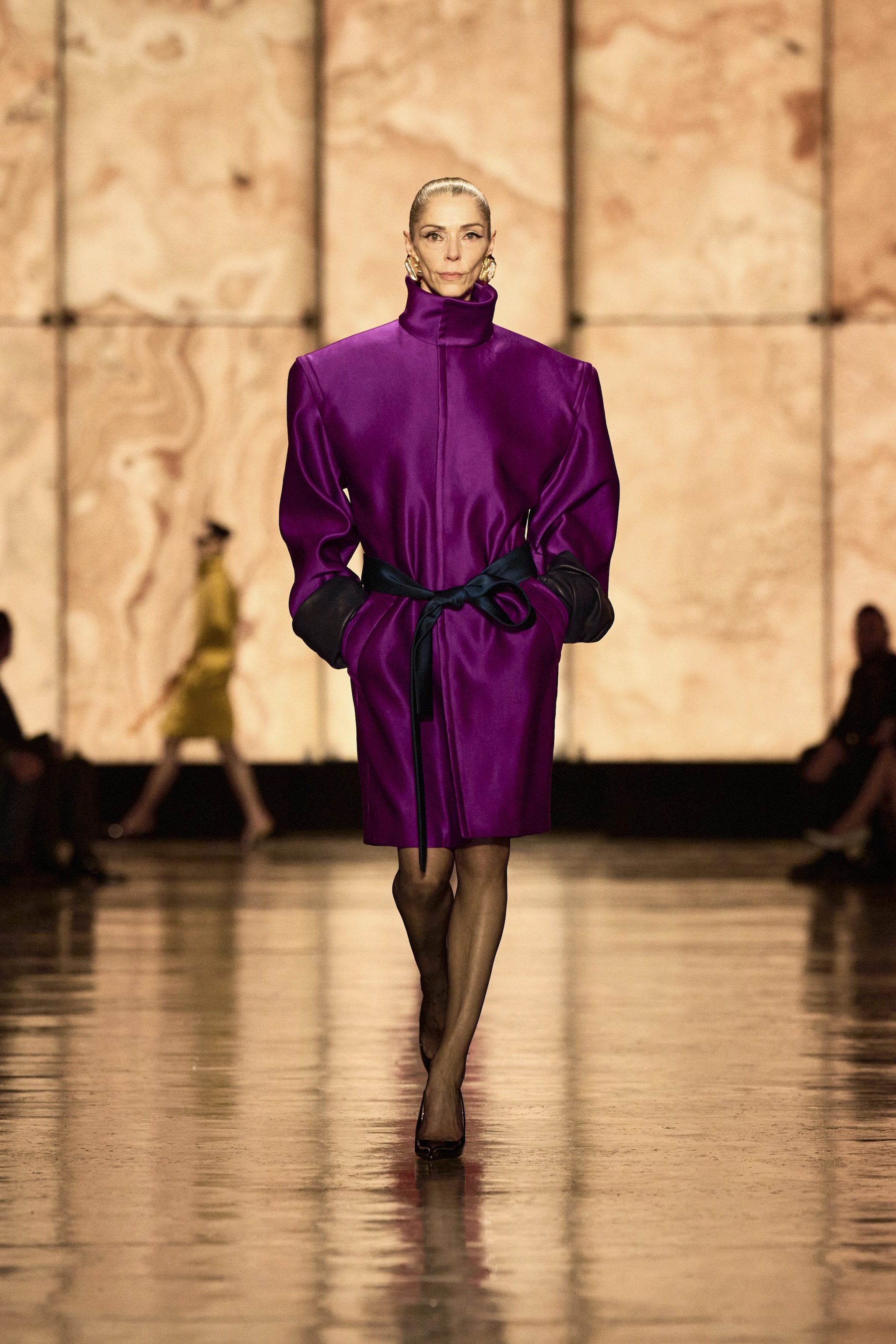 Cappotto melanzana Saint Laurent