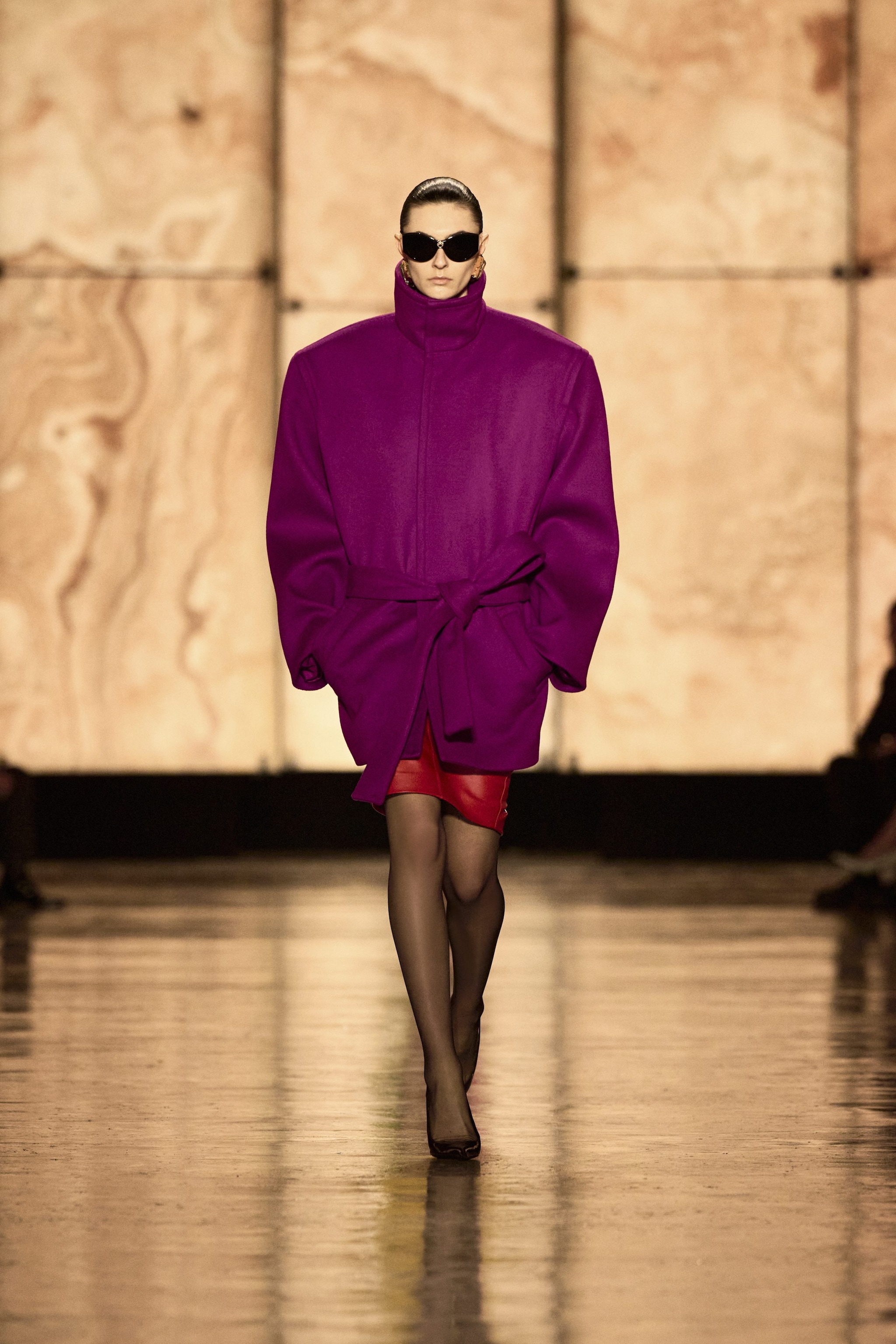 Cappotto color magenta Saint Laurent