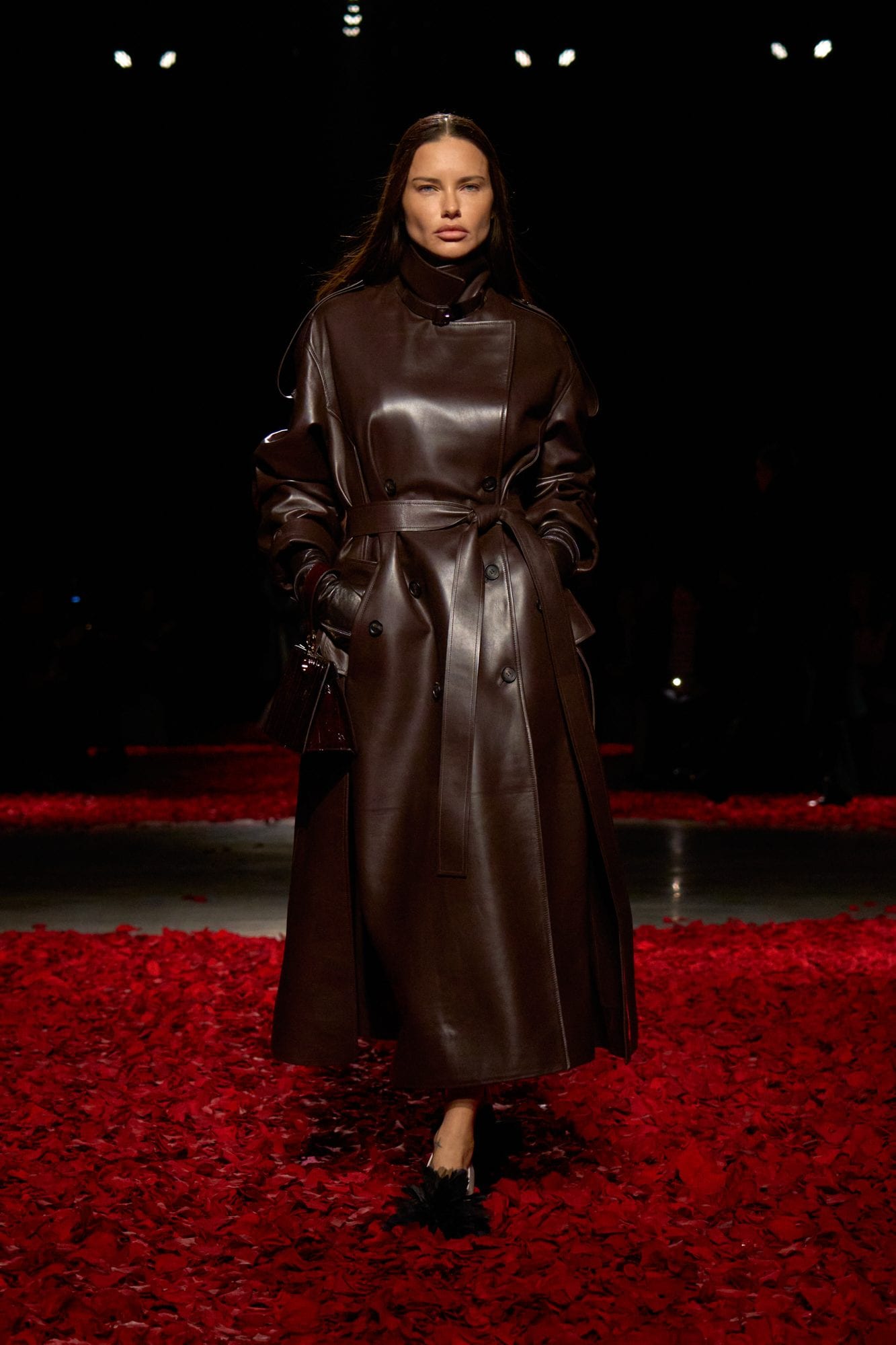 Cappotto marrone in pelle Ferragamo