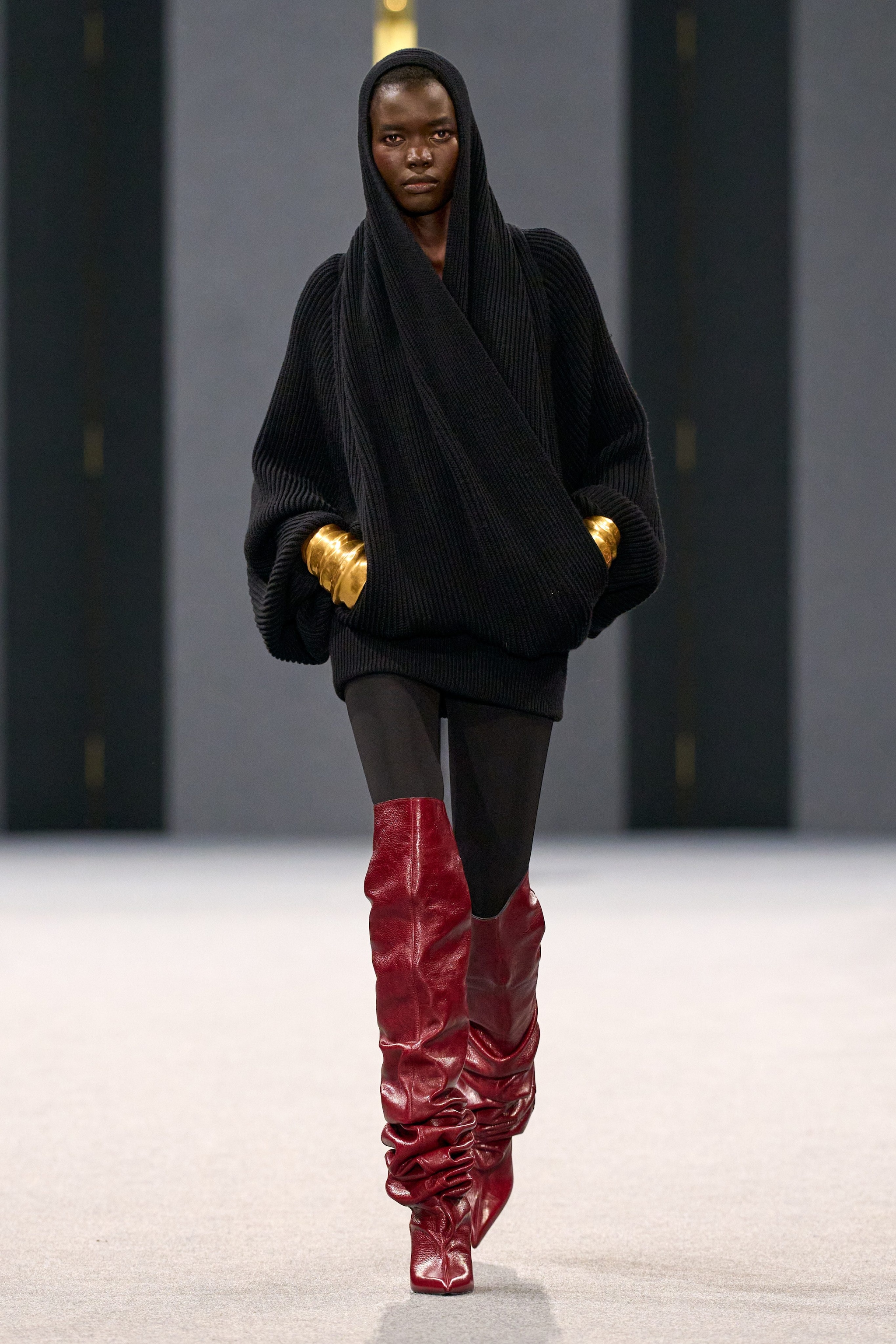 Maxi pull con cappuccio Balmain