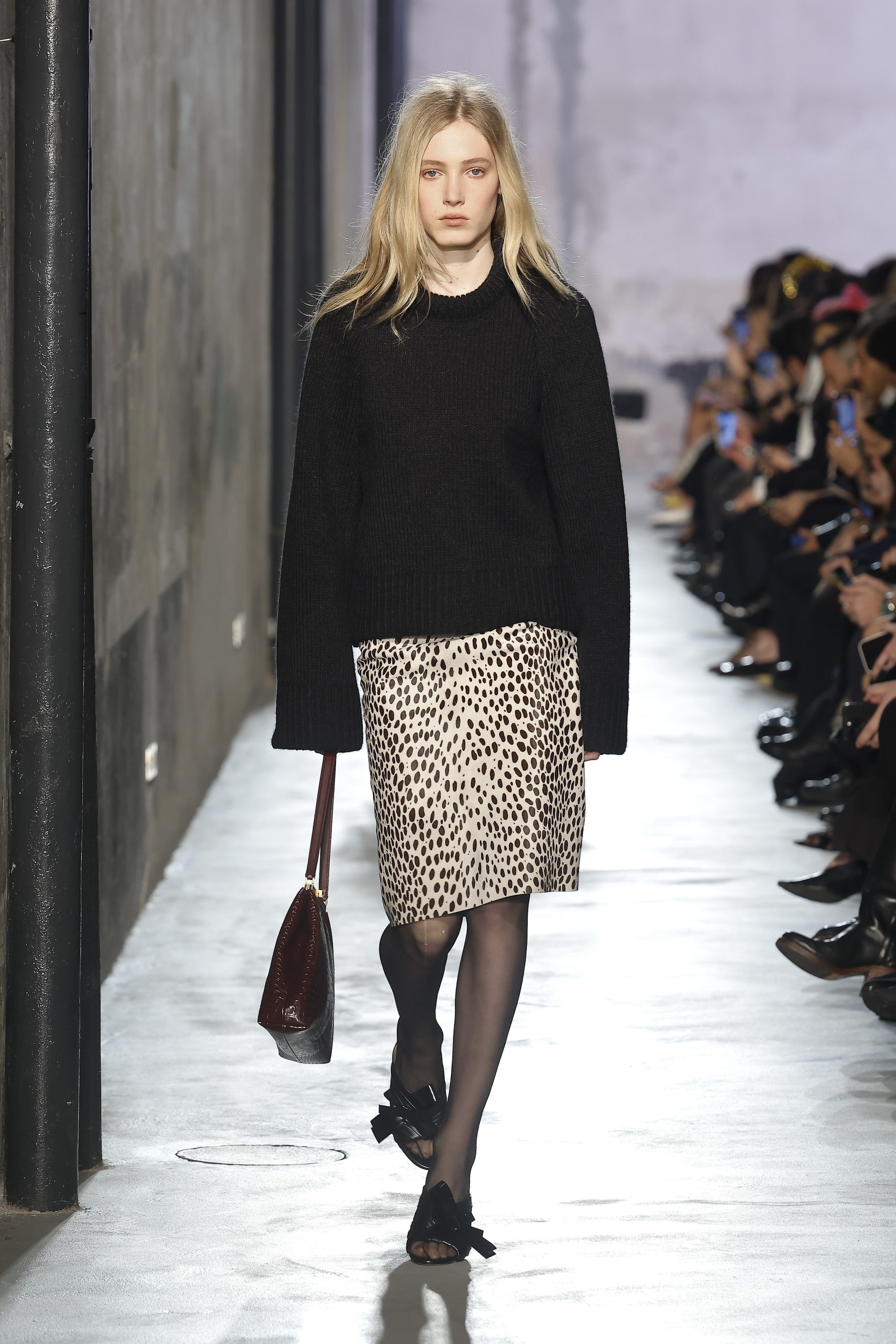 Maxi pull su gonna animalier N21