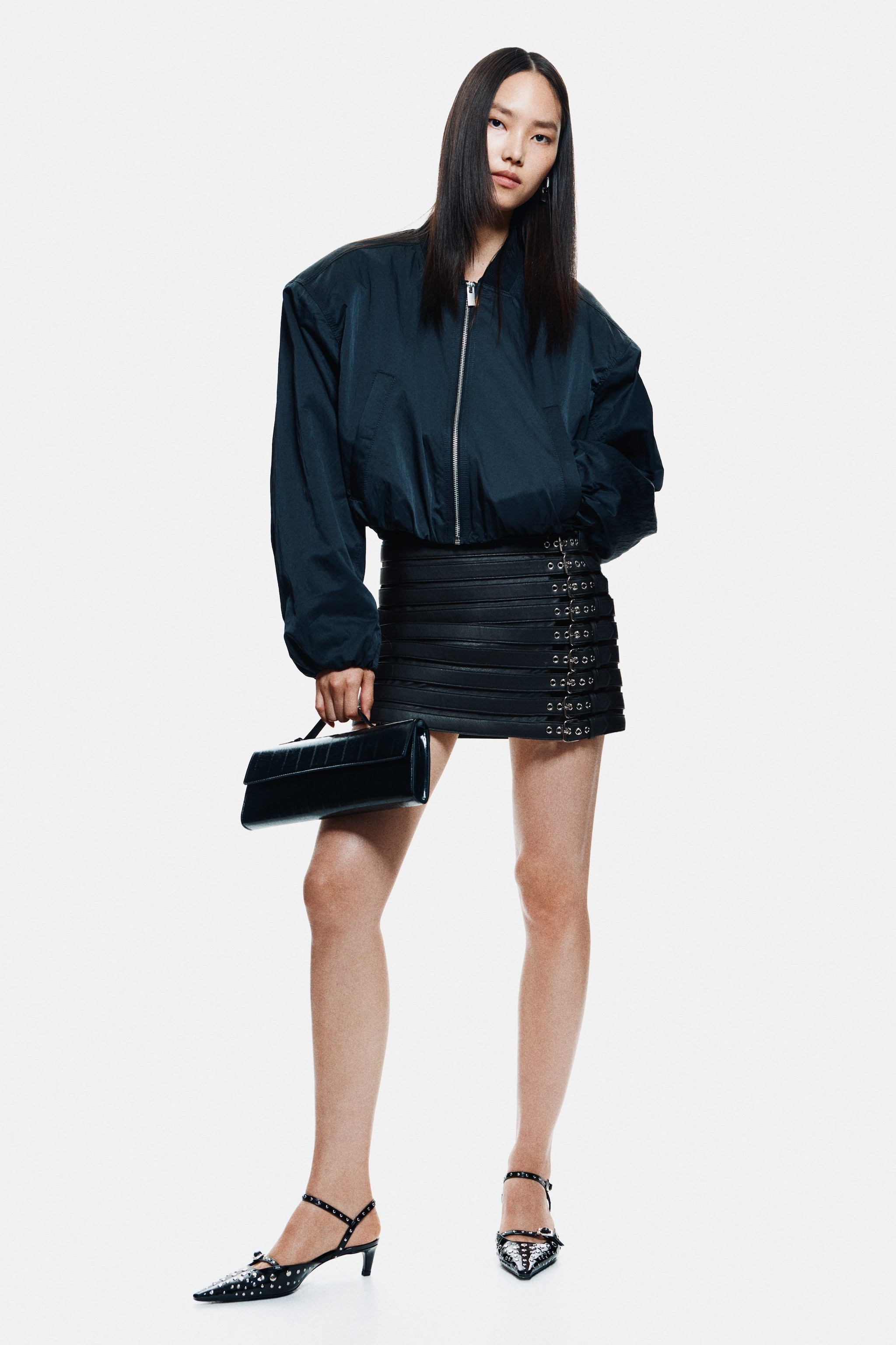 Bomber crop con spalline over H&M