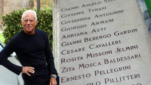 Giorgio Armani entra nel Famedio del Cimitero Monumentale