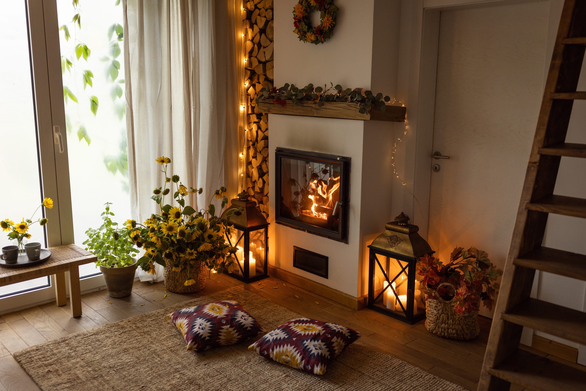 Sì a cuscini e tende