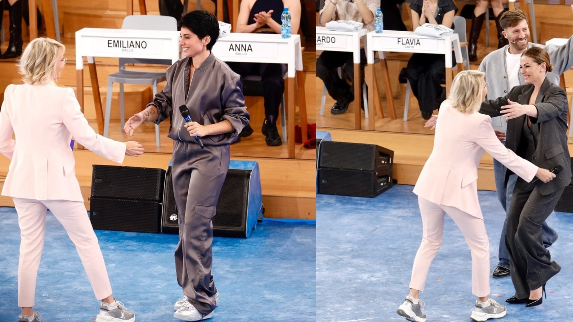 Maria De Filippi in rosa ad Amici