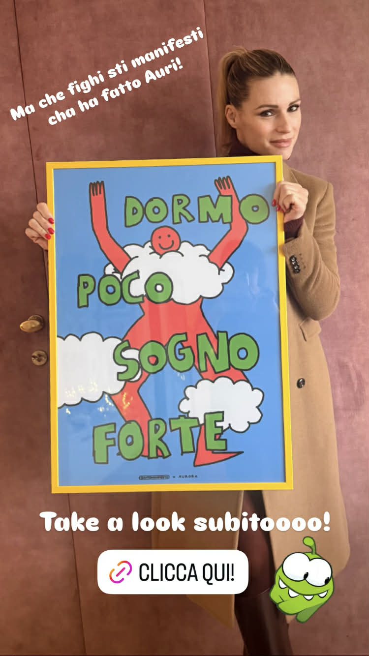 Michelle Hunziker con le stampe di Aurora