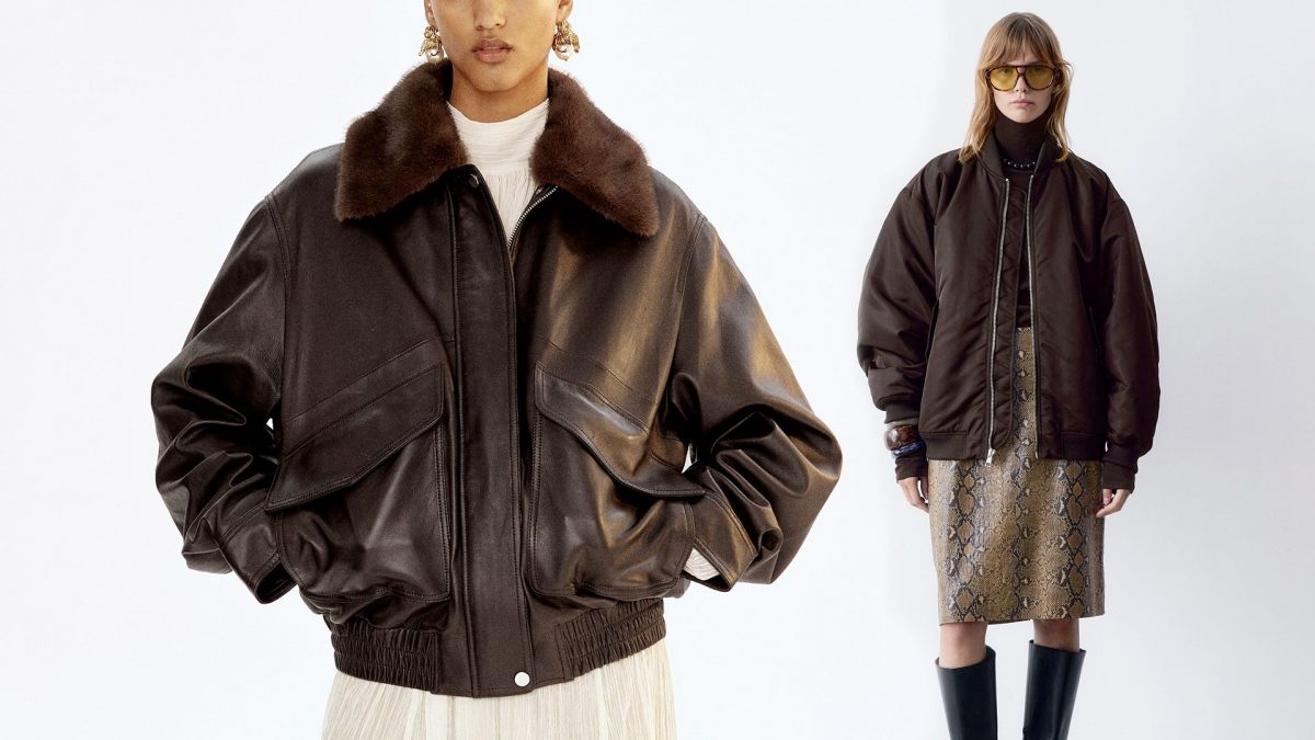 Da sinistra giaccone aviator H&M e bomber oversize &Other Stories