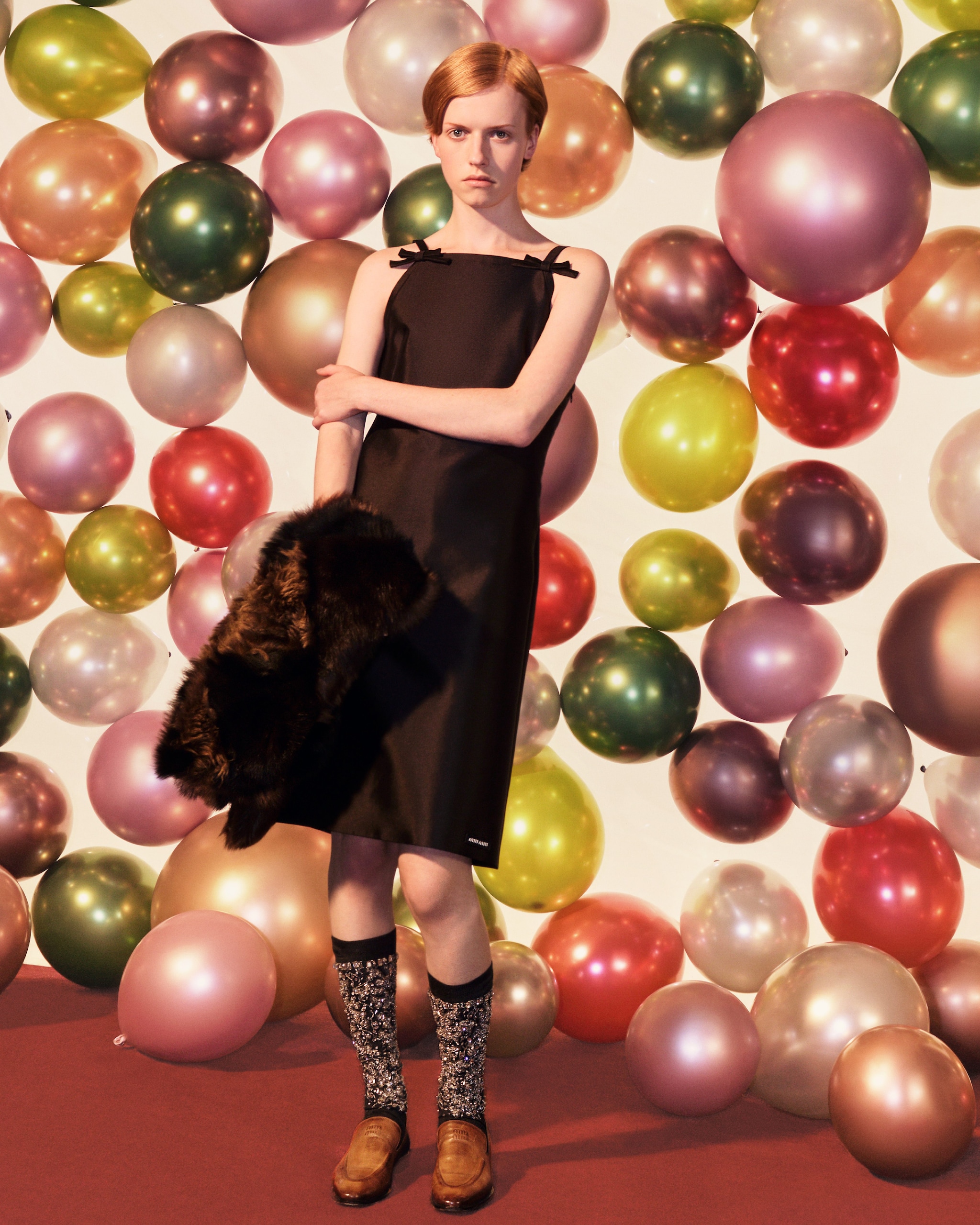 Mocassini con calzini glitter Miu Miu