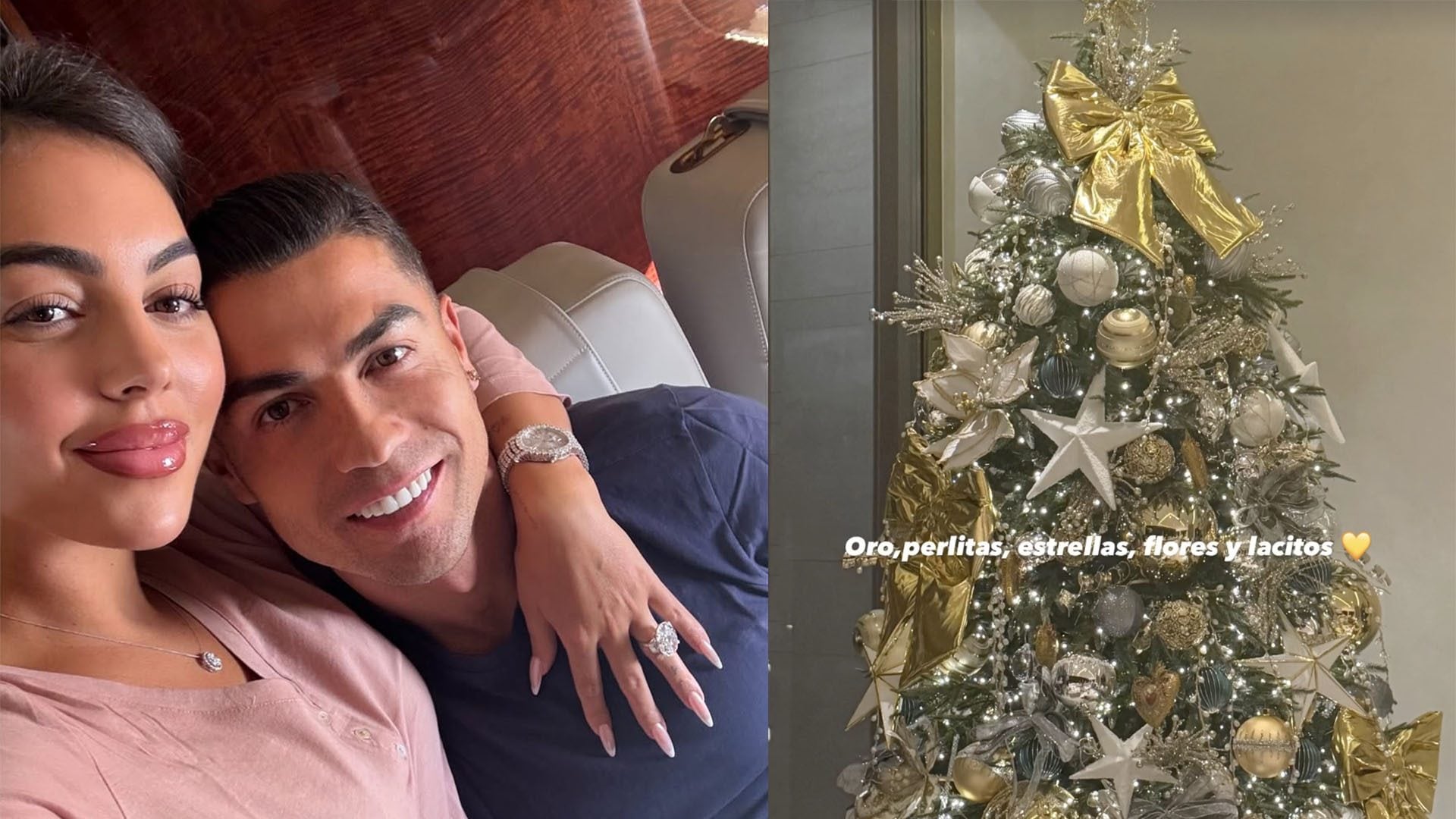 L'albero di Natale "prezioso" di Cristiano Ronaldo e Georgina Rodriguez, tra oro e argento