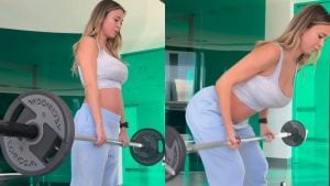 L'allenamento di Diletta Leotta in gravidanza: mostra il pancino in tuta e top