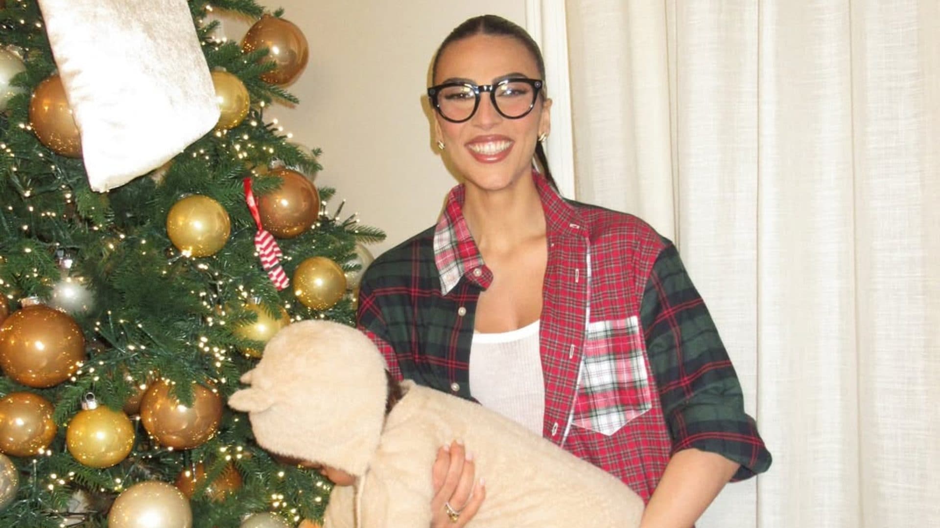 L'albero di Natale di Giulia Salemi: oro e argento tra i rami con maxi fiocco sulla cima