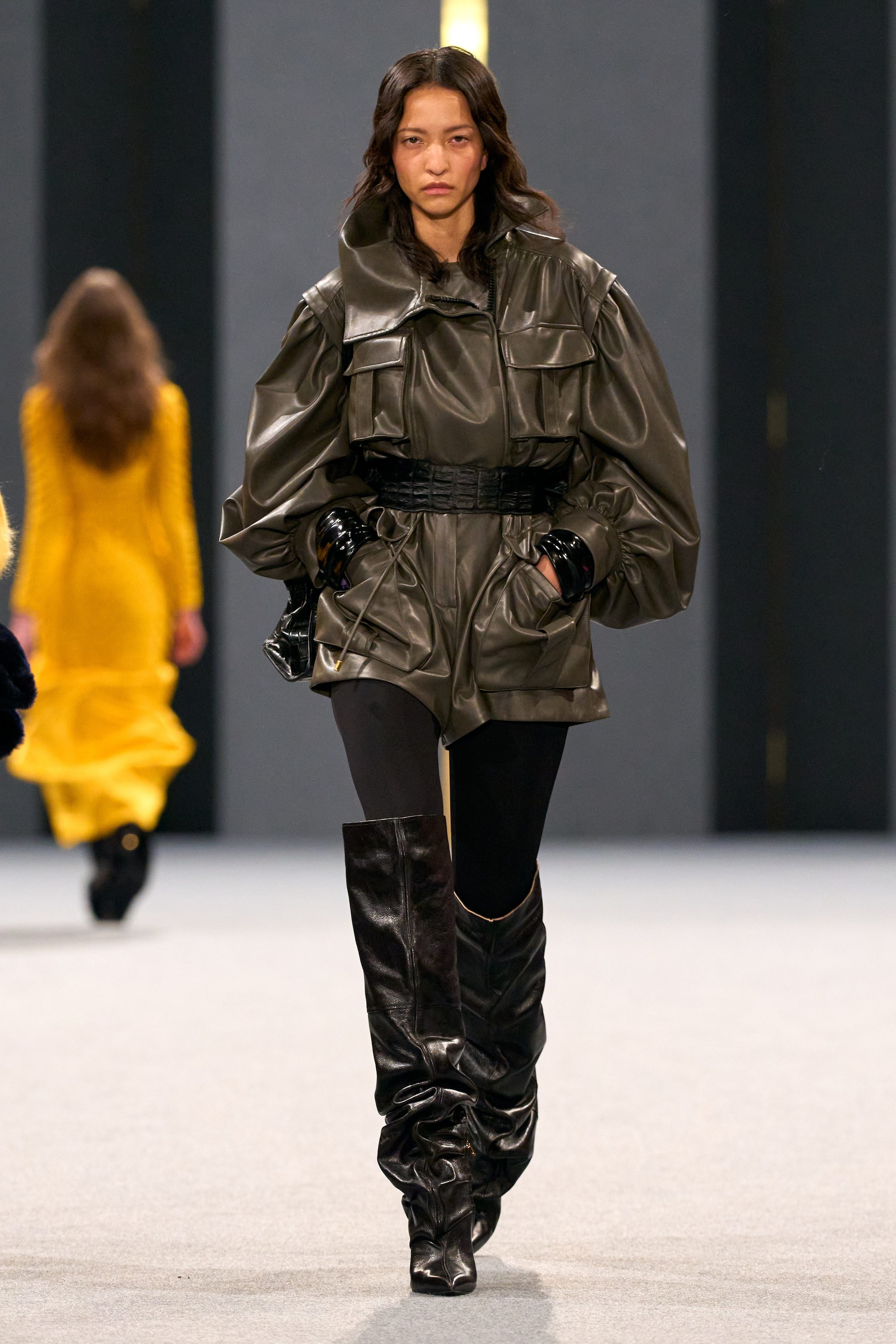 Maxi stivali in pelle arricciata Balmain