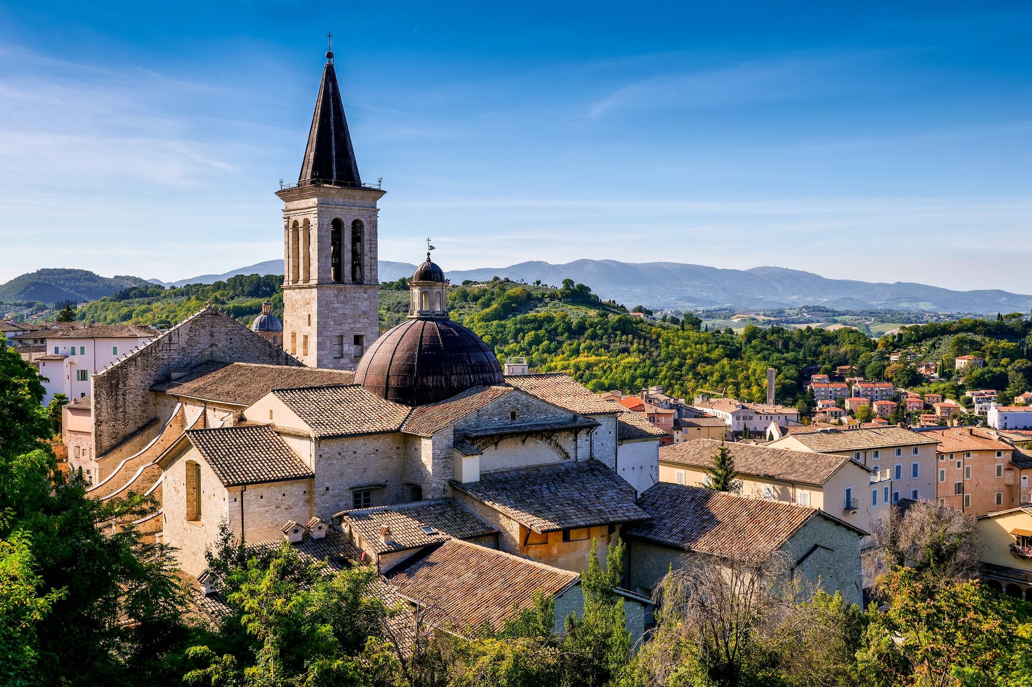 Duomo in primo piano, Spoleto, Umbria