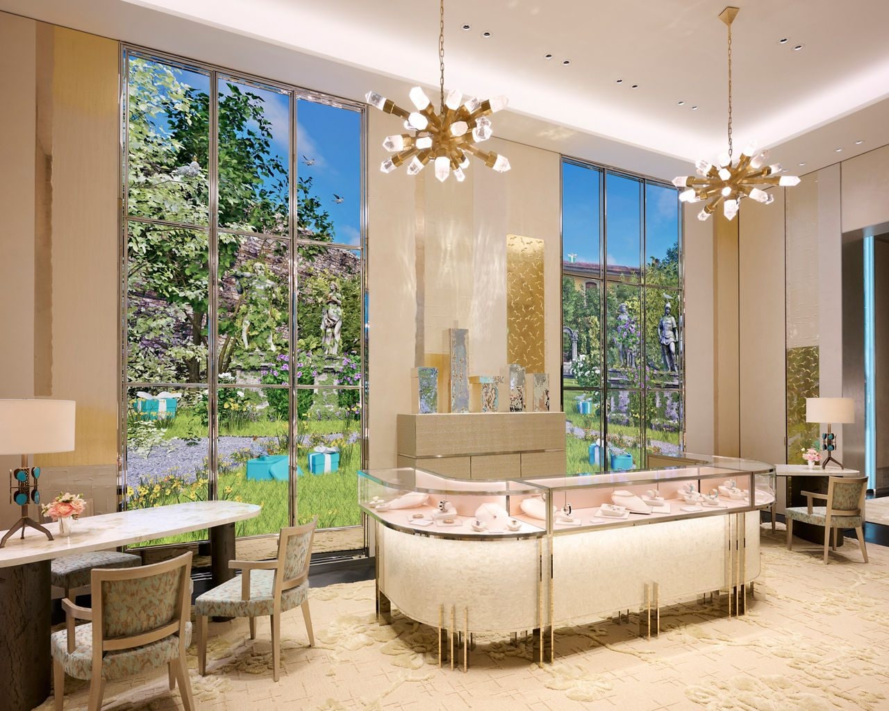 Gli interni di Tiffany in Montenapoleone