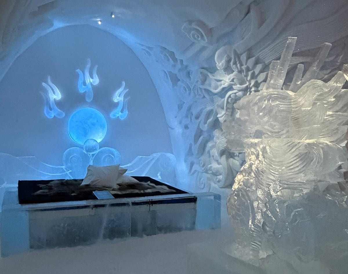 Una delle stanza dell’Icehotel a Jukkasjärvi