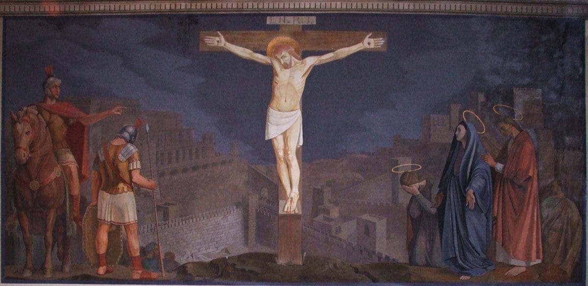 La Crocifissione, uno degli affreschi nella Cappella