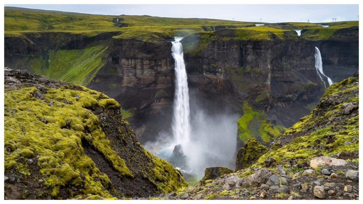 La cascata di Háifoss, Islanda