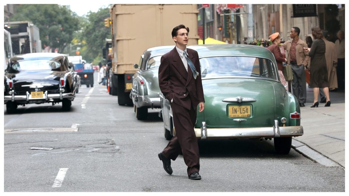 Timothée Chalamet in una scena di Marty Supreme, Josh Safdie