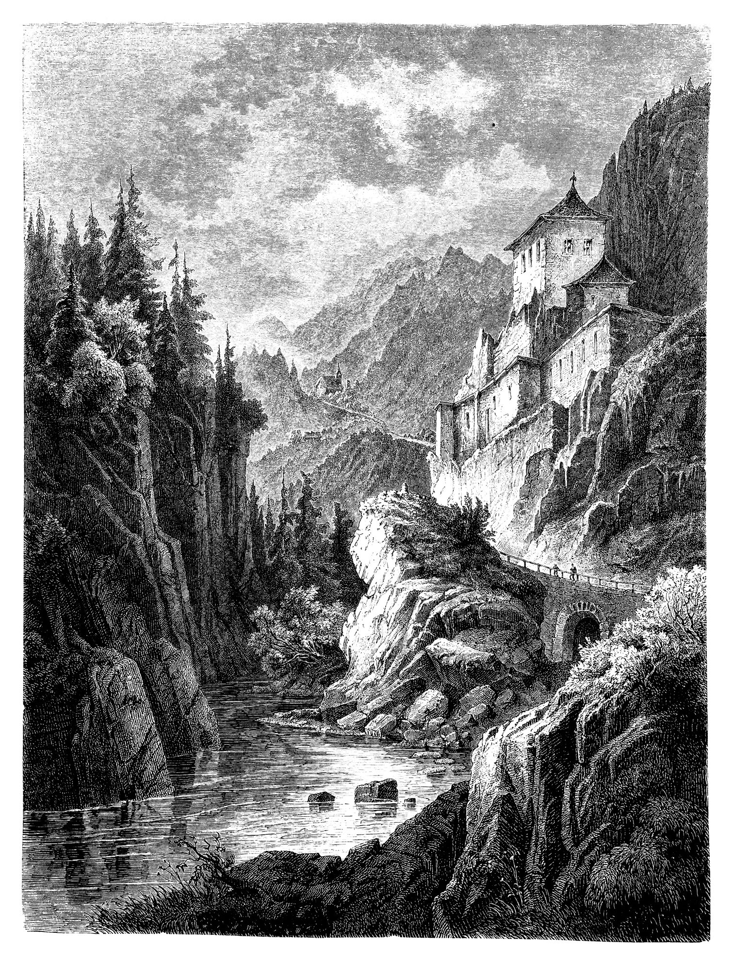 Un disegno del castello del XVIII secolo