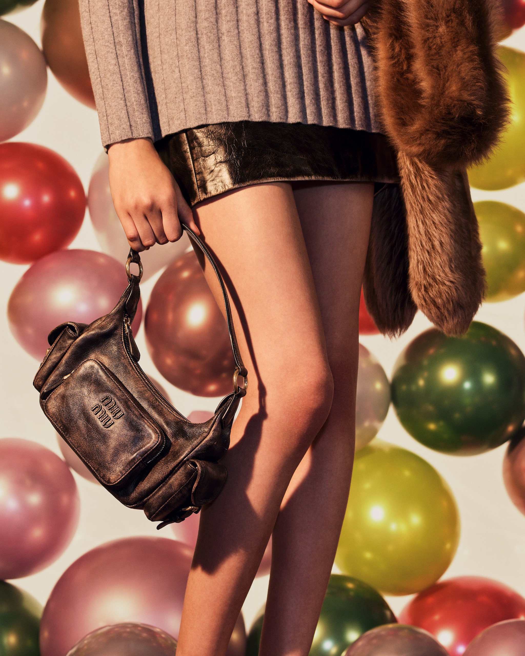 Bauletto in pelle invecchiata Miu Miu