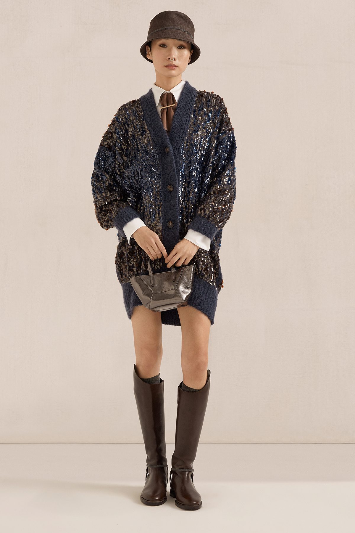 Cardigan con paillettes Brunello Cucinelli