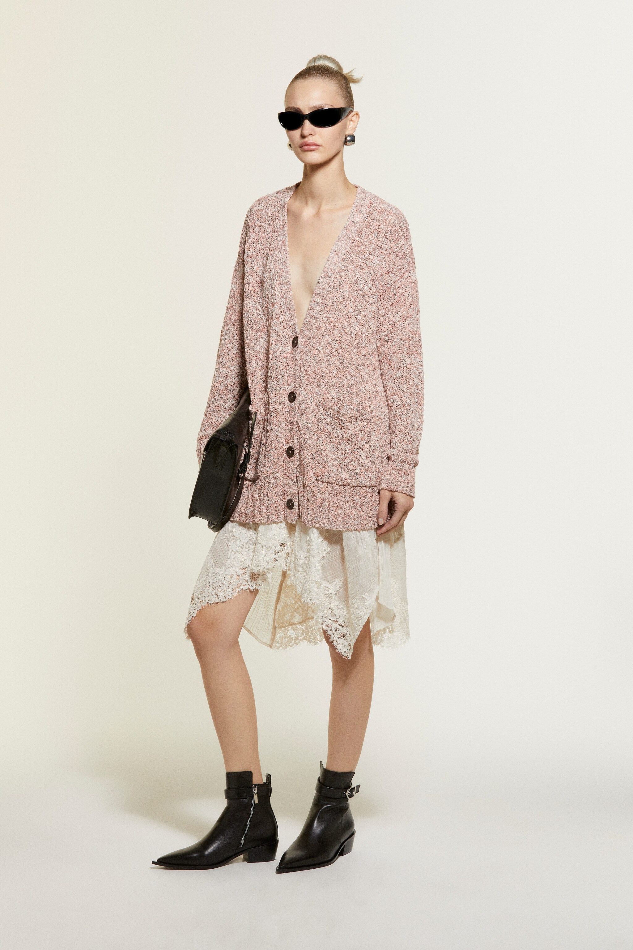 Cardigan melange Sisley