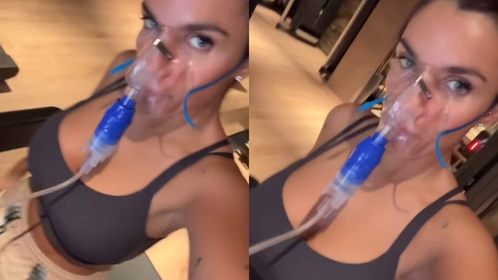 Elettra Lamborghini fa l'aerosol sul tapis roulant: a cosa serve il trattamento per prepararsi a Sanremo