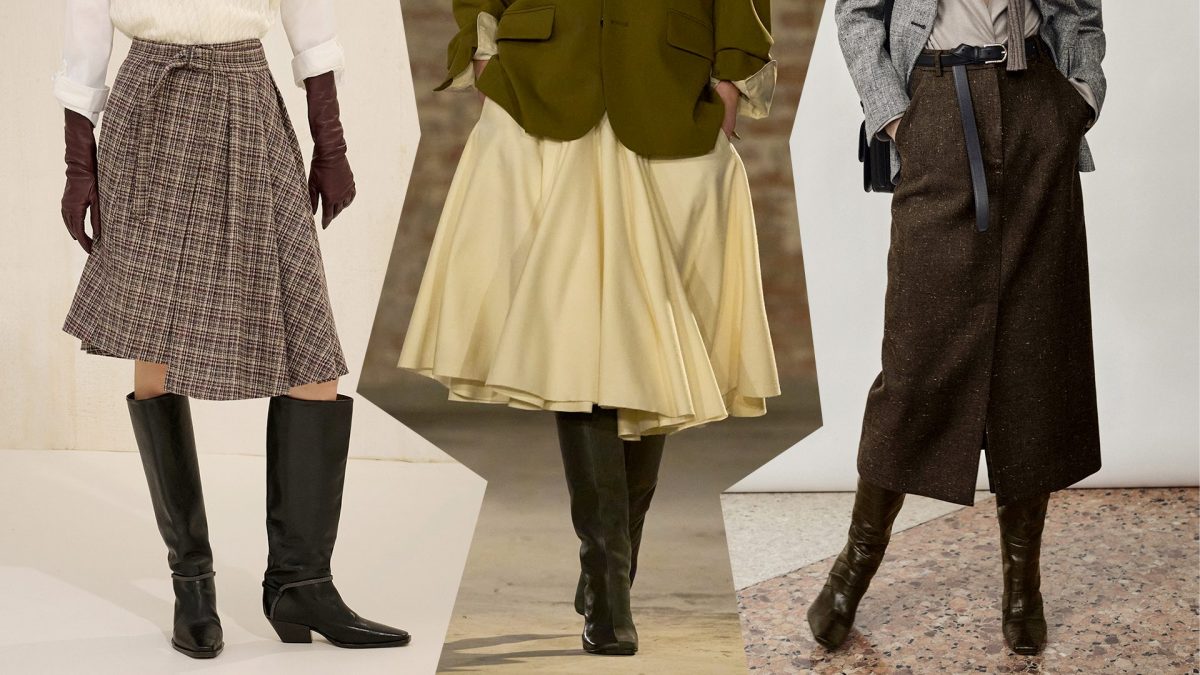 da sinistra gonne di Brunello Cucinelli, Ami Paris, Brioni