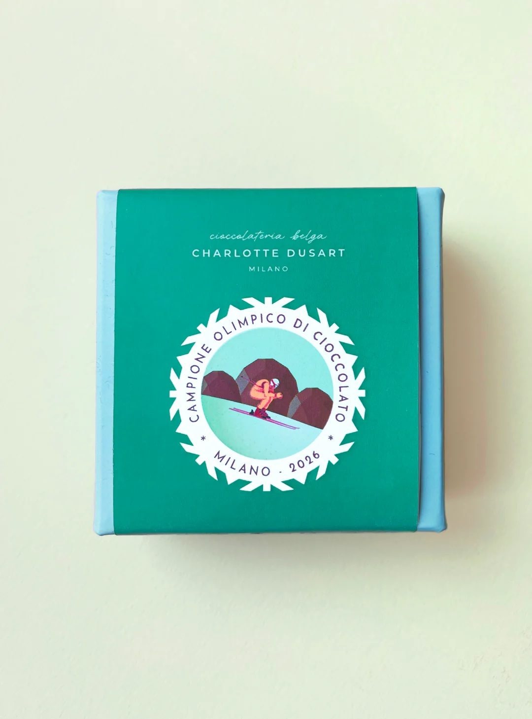 Il packaging della medaglia olimpica di cioccolato