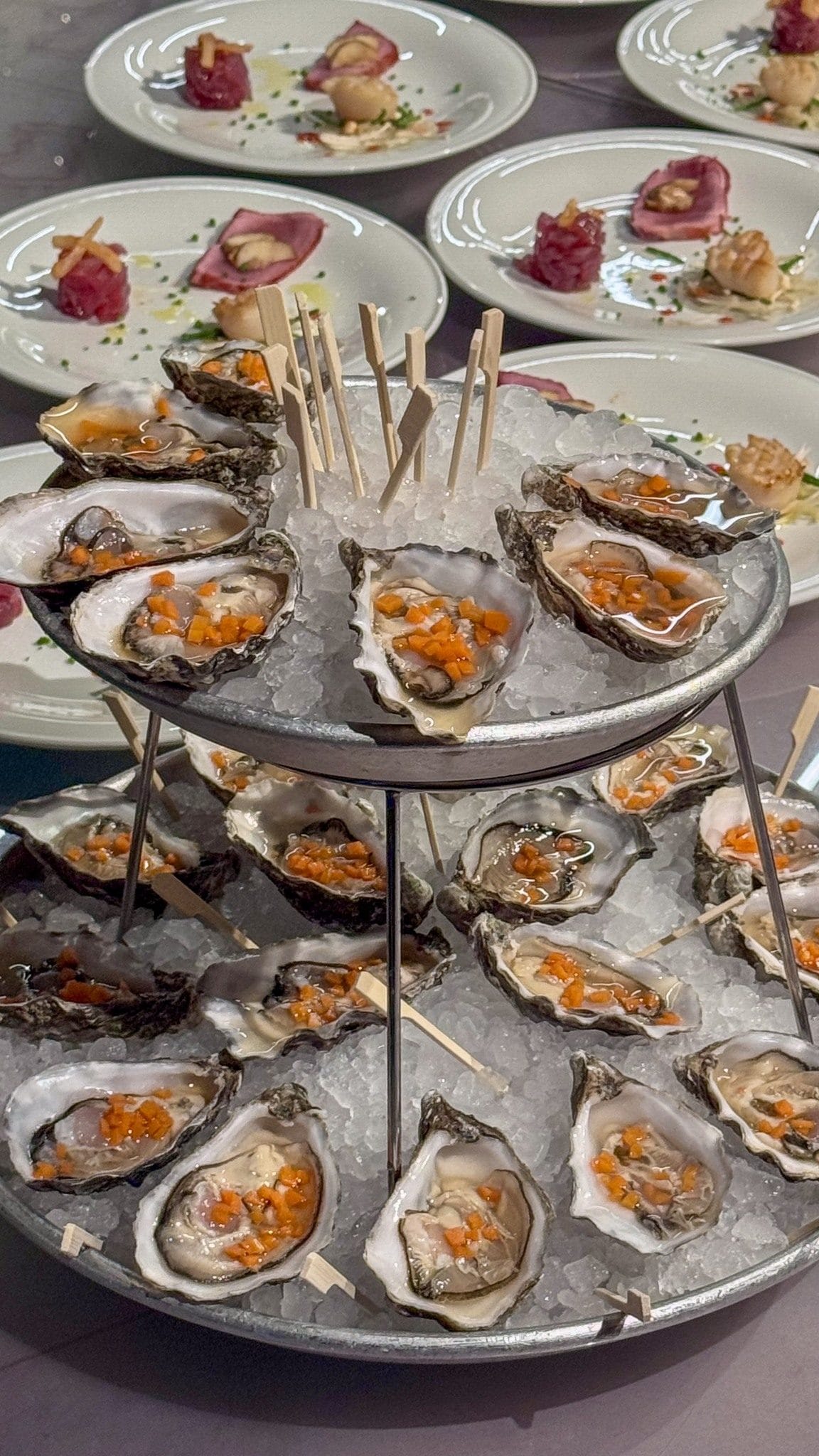 Ostrica, kimchi di carota e Cognac