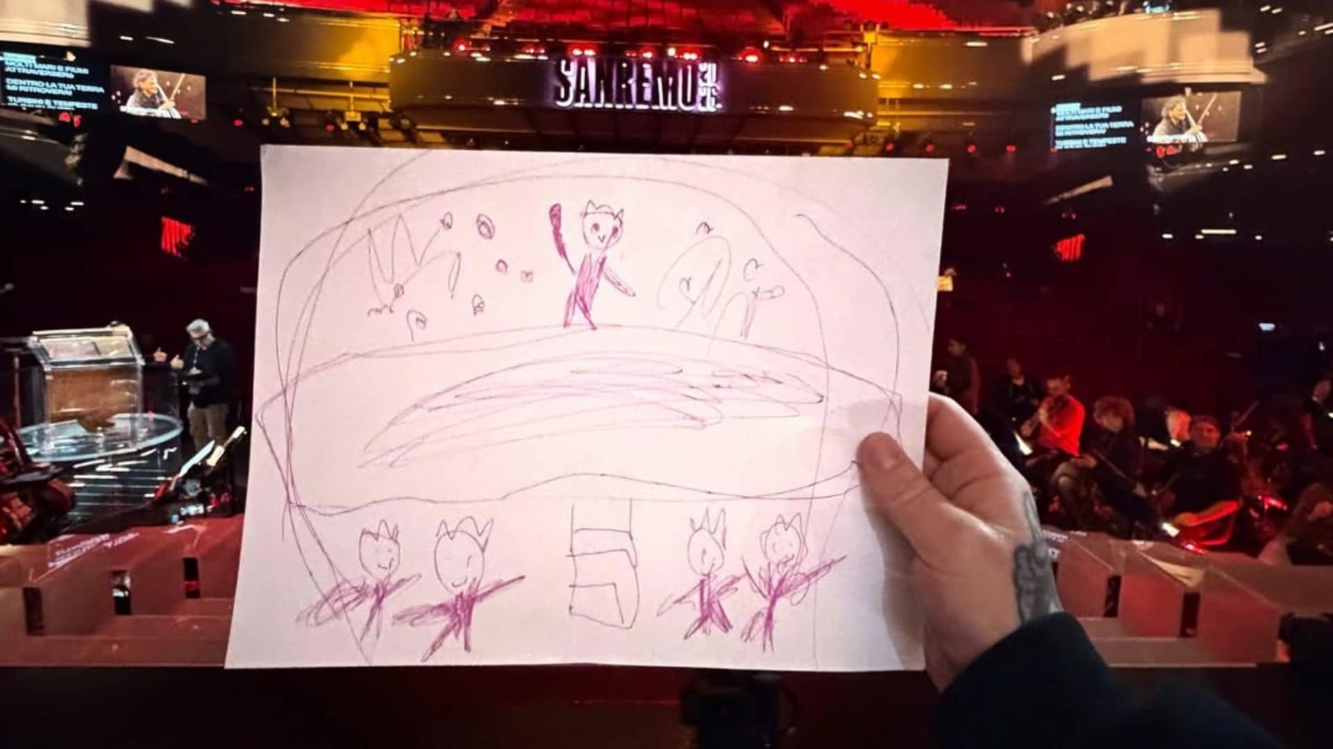 Il disegno di Vittoria per Fedez a Sanremo