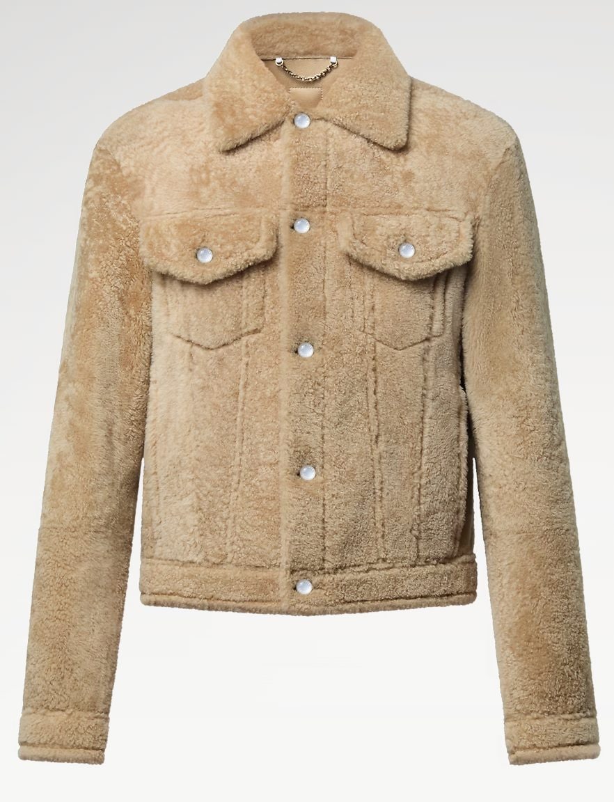 La giacca beige in shearling Louis Vuitton