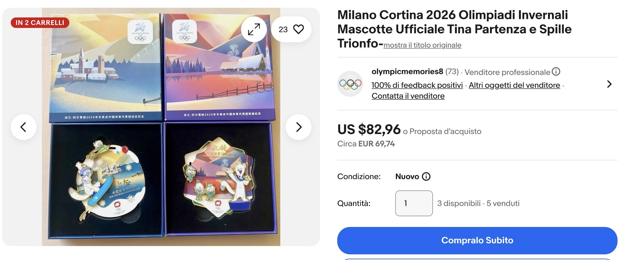 Le spille vendute online