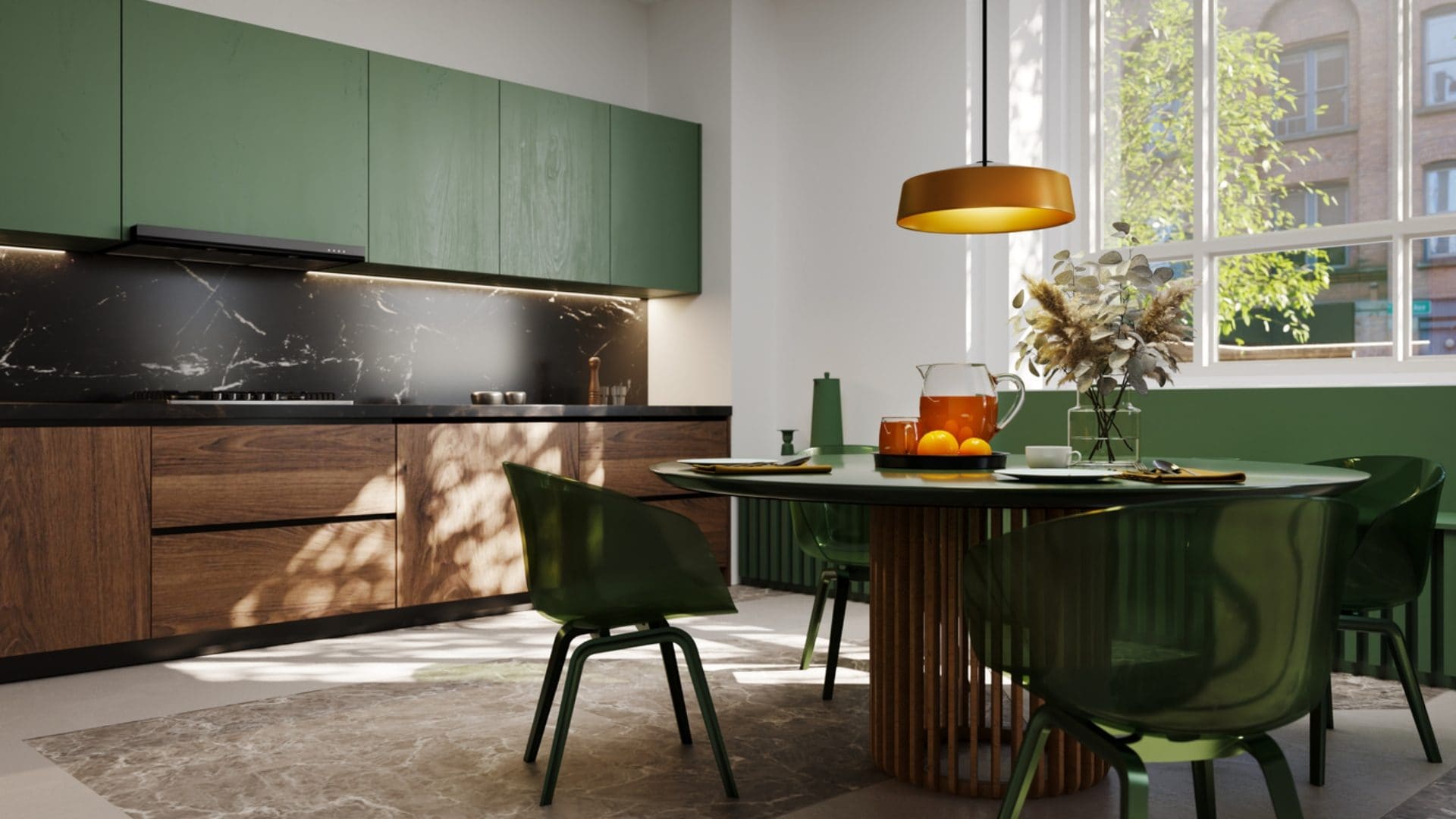 Perché il verde è il colore perfetto per la cucina secondo il Feng Shui