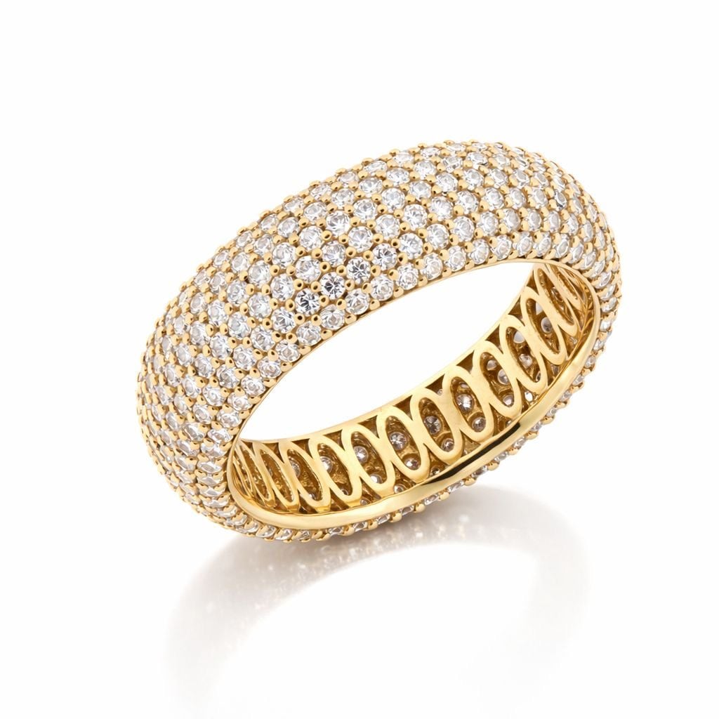 La fede in oro giallo e diamanti di Gioielli del sole