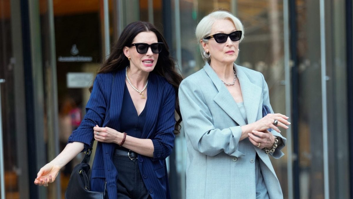 Meryl Streep e Anne Hatwaway sul set