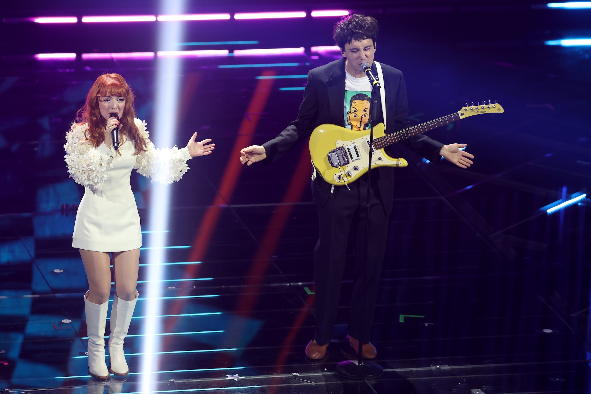 Il look di Maria Antonietta e Colombre per la prima serata di Sanremo